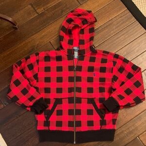 Polo Ralph Lauren Red and Black Checkered Hoodie kids Size Medium